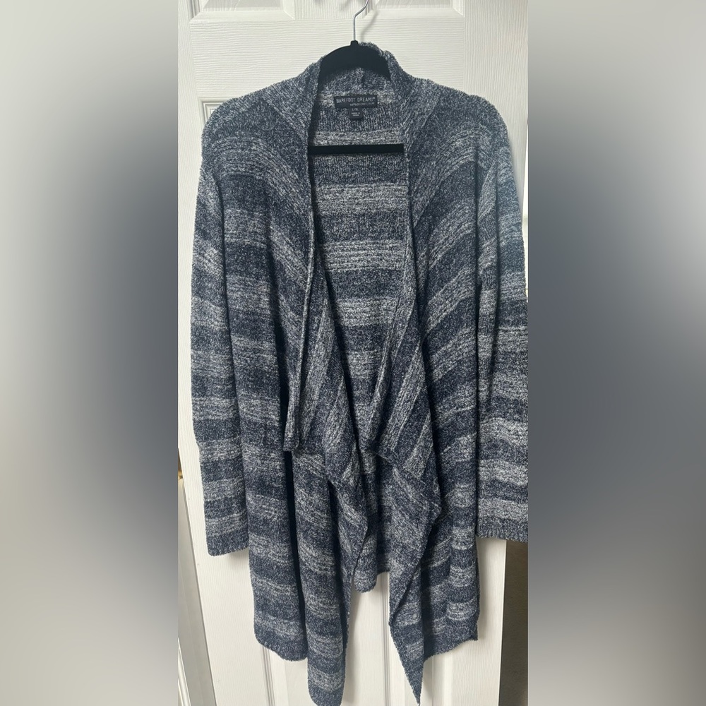 Barefoot Dreams Cozy Chic Lite Island Wrap blue/ white L/XL